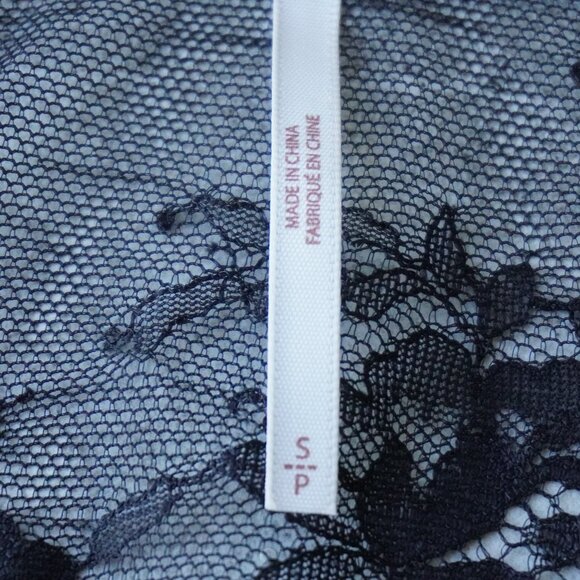 Free People Bella Lace Top – Black Sheer Lace, Size Small - Picture 4 of 11